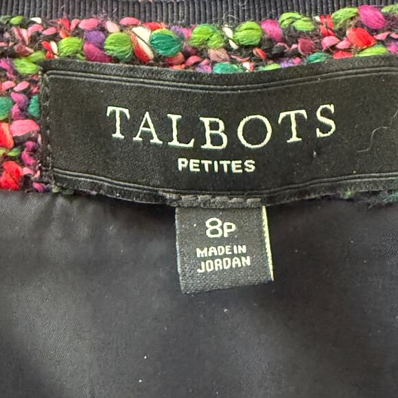 Talbots Skirt Womens Size 8 Petite Multicolor Tweed Retro Midi Pencil Flare - Picture 5 of 6